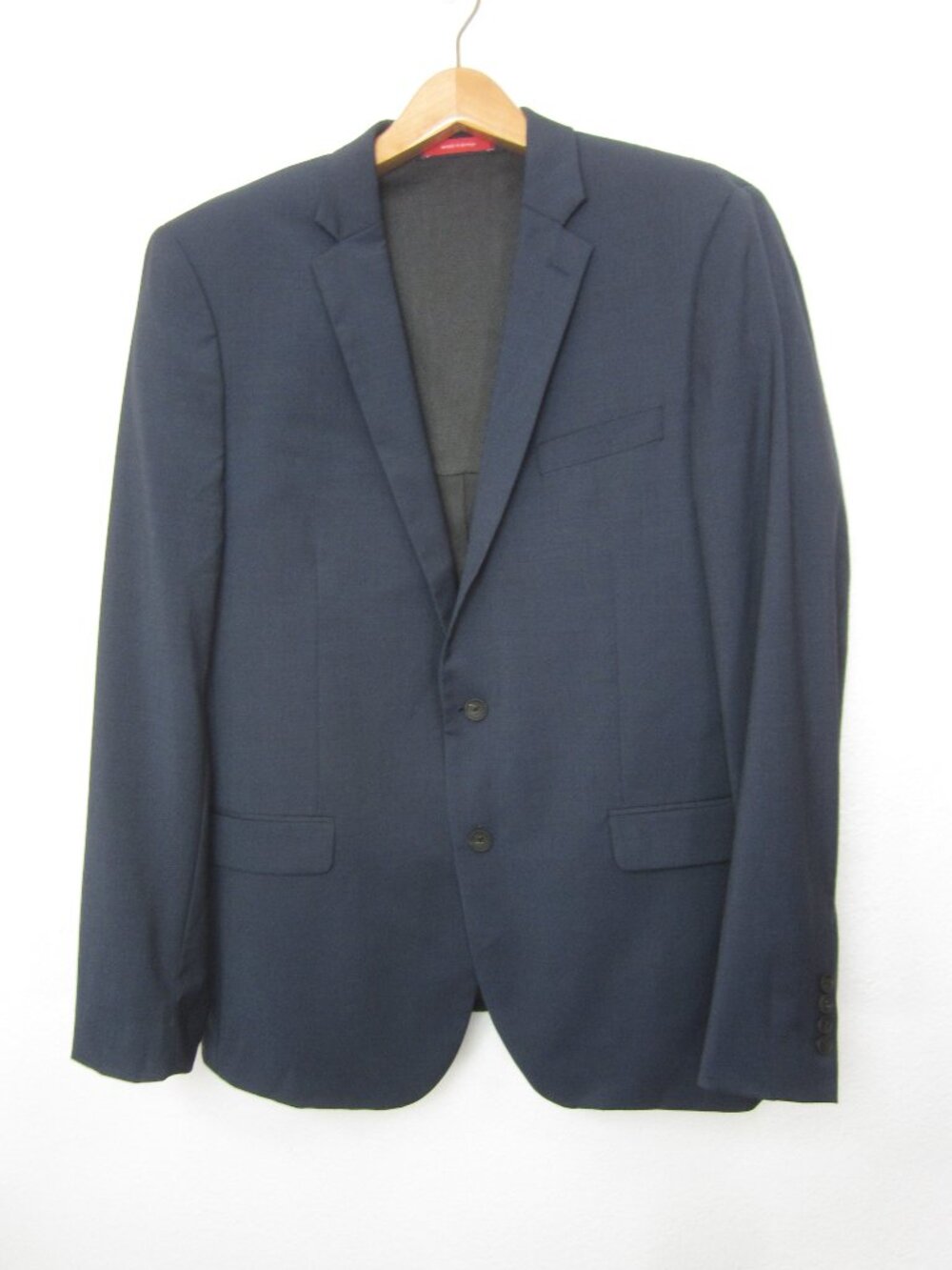 Kenneth Cole 46L Slim Fit Awearness Performance Navy Blue Sport Coat Blazer Wool